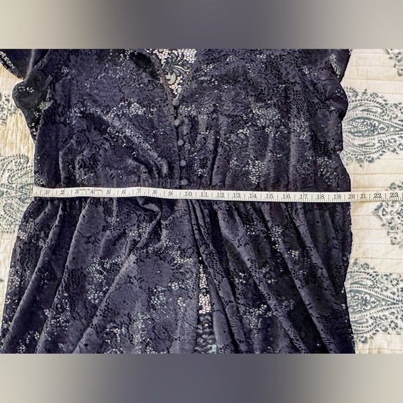 Torrid Black Lace Midi Dress Size 2 Whimsigoth Fairycore Sheer Gothic Romantic - Picture 4 of 11